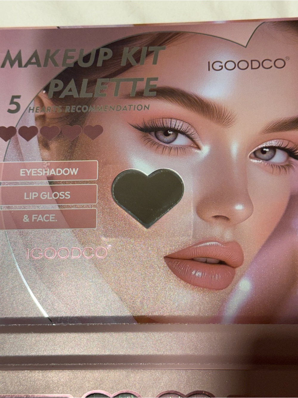 Pink Eyeshadow & Lip Gloss Kit - 5-Pan Pink Palette